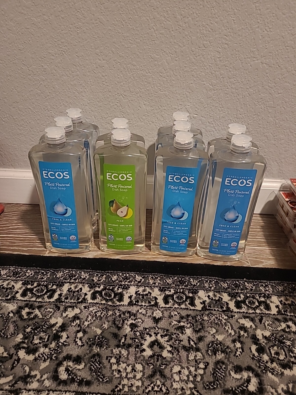 10 pcs Ecos Hypoallergenic plant powered free & clear & pear Dish Soap