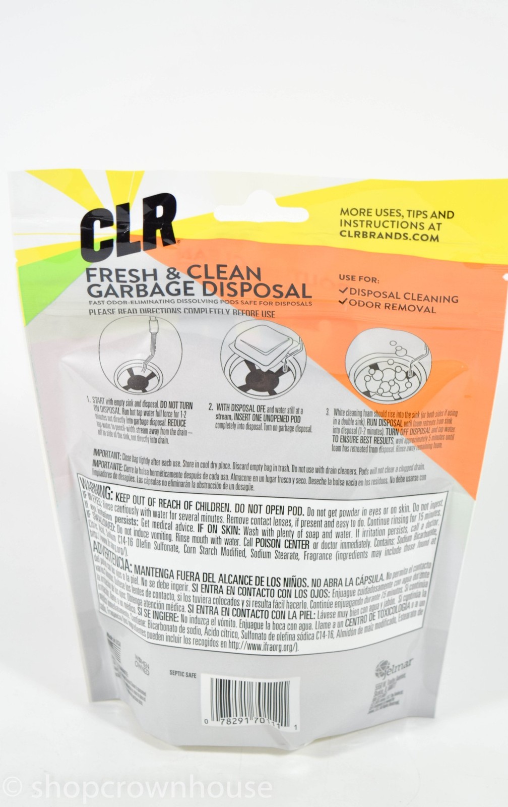 1 CLR Fresh & Clean Garbage Disposal FRESH SCENT Foaming Cleaning Pods 5 ct