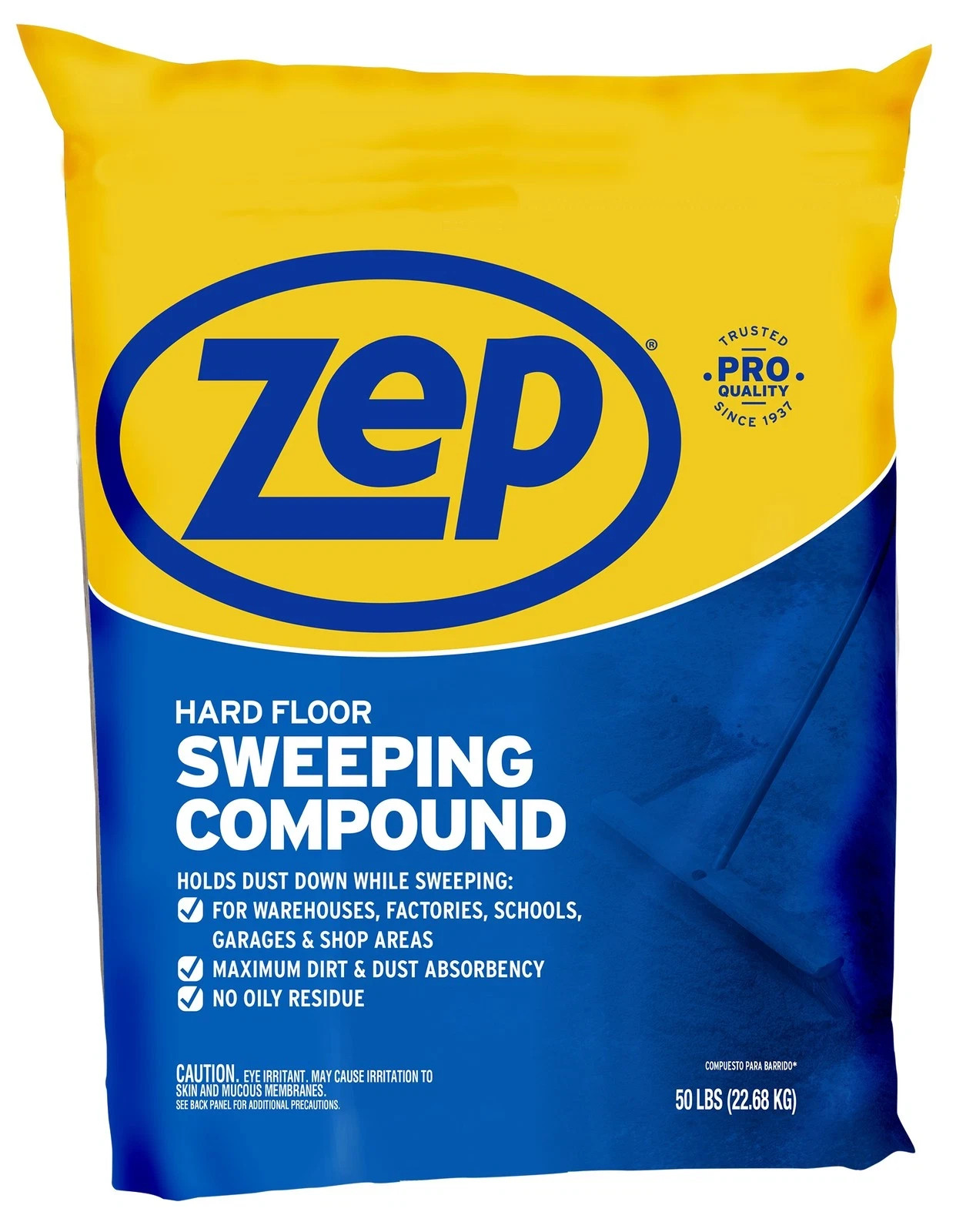ZEP 50lbs Hard Floor Sweeping Compound Max Dirt & Dust Absorbency No Oil Residue