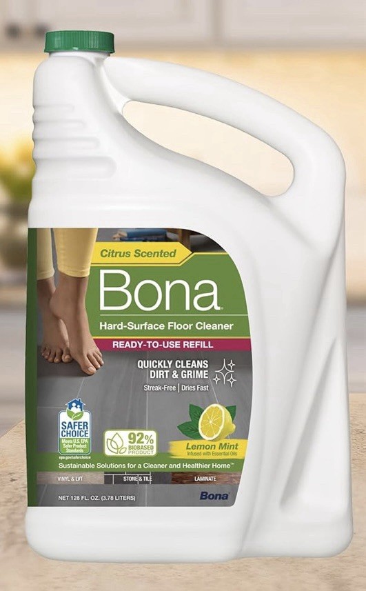 Bona Floor Cleaner Refill 128oz Citrus Scentedfor Tile Laminate Vinyl Stone Safe