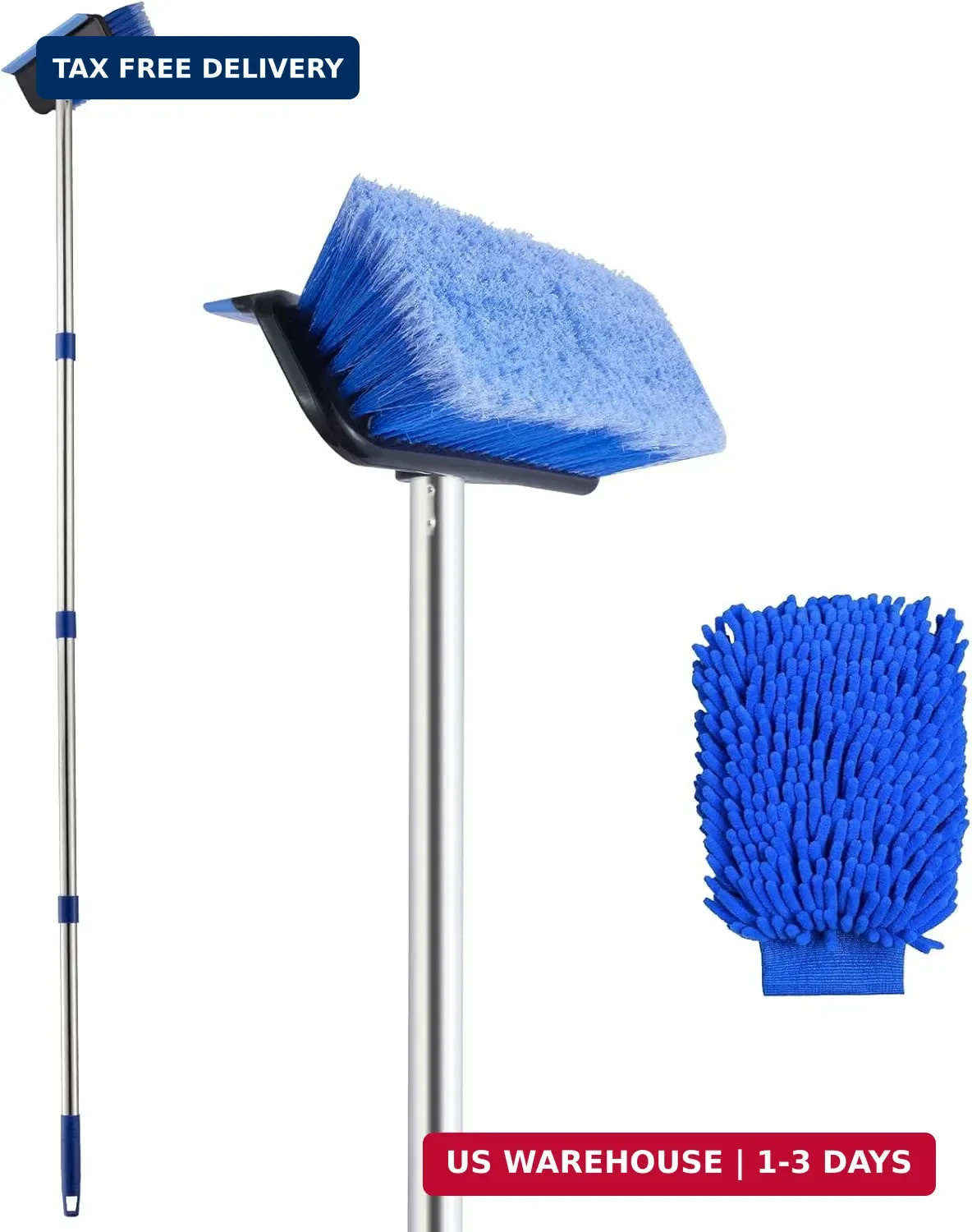 60″ Car Wash Brush with Long Handle, Soft Bristle Car Washing Brush Cleaning Bru