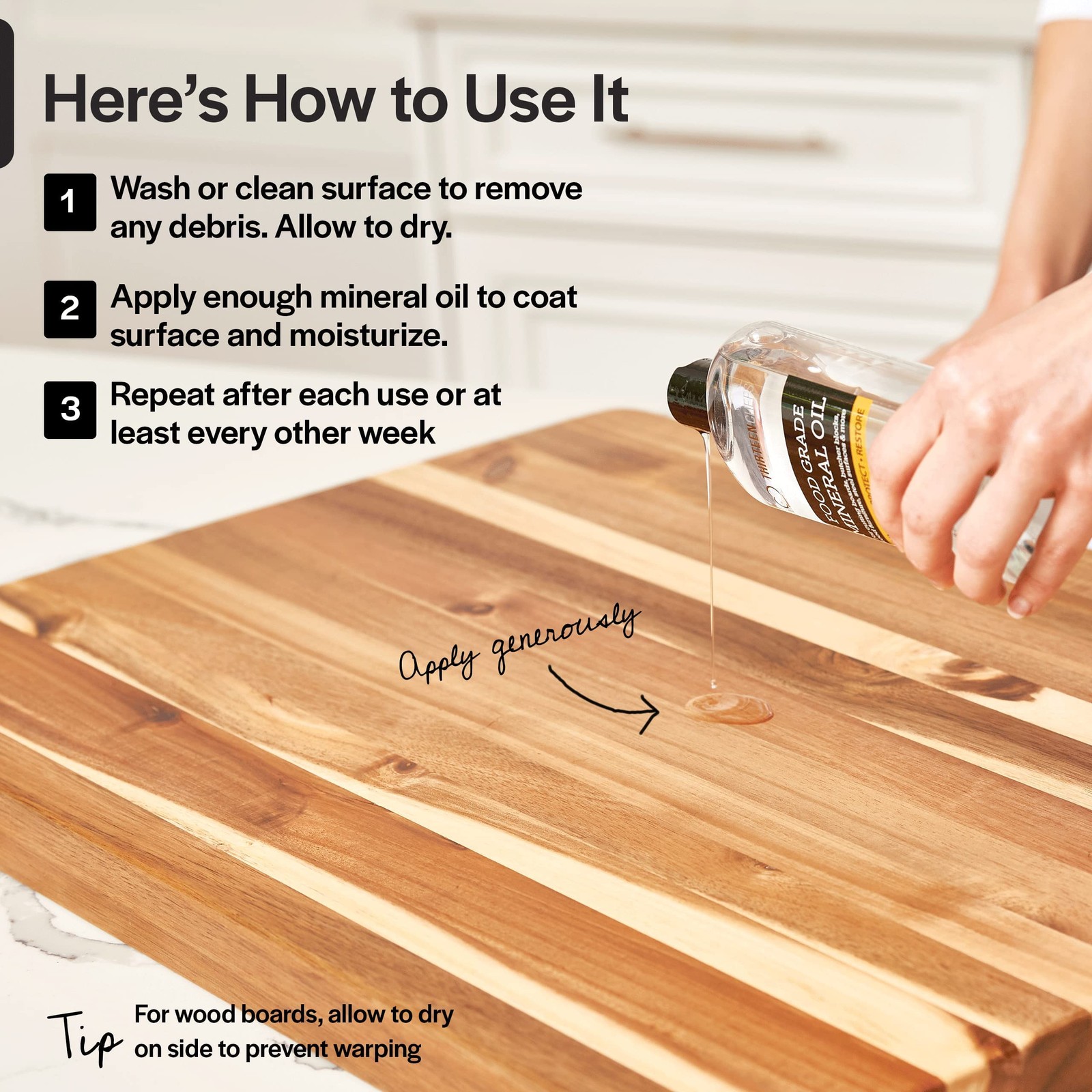 Food Grade Mineral Oil 8oz Wood Cutting Board Conditioner Butcher Block Lubrican