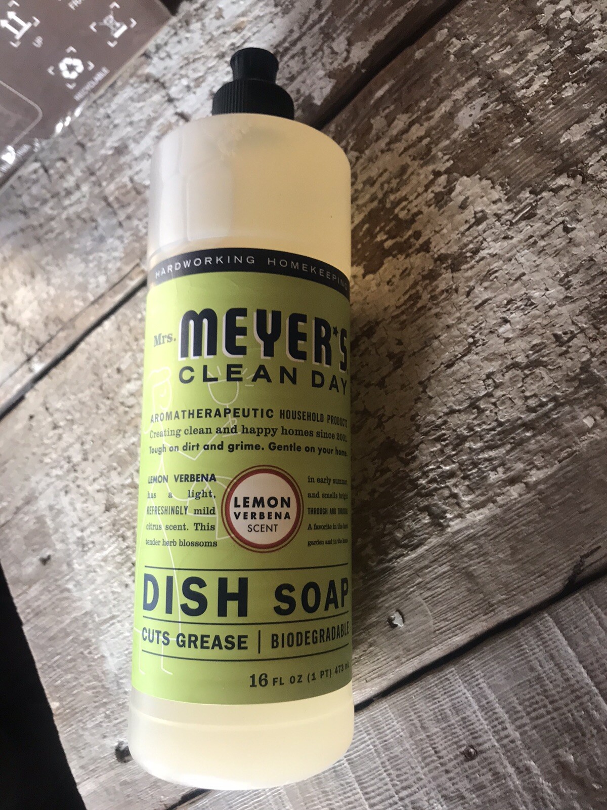 MRS MEYER’S DISH SOAP liquid lemon VERBENA 16 OZ new natural safe septic hand