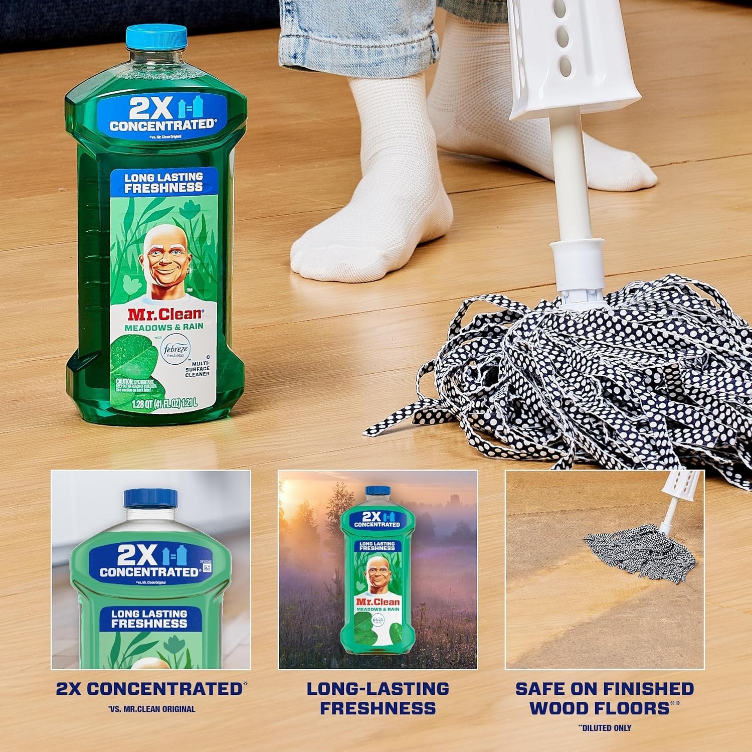 Mr. Clean 2X Concentrated Multi Surface Cleaner Febreze Meadows & Rain 41oz Pack