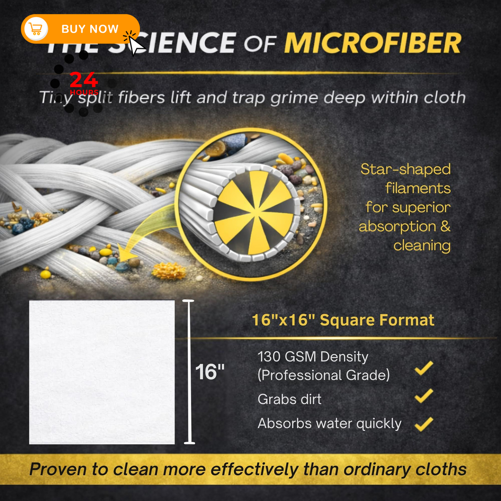 Microfiber Magic Streak Free Cleaning Cloth 6 Pack Clean Any 6-Pack, White