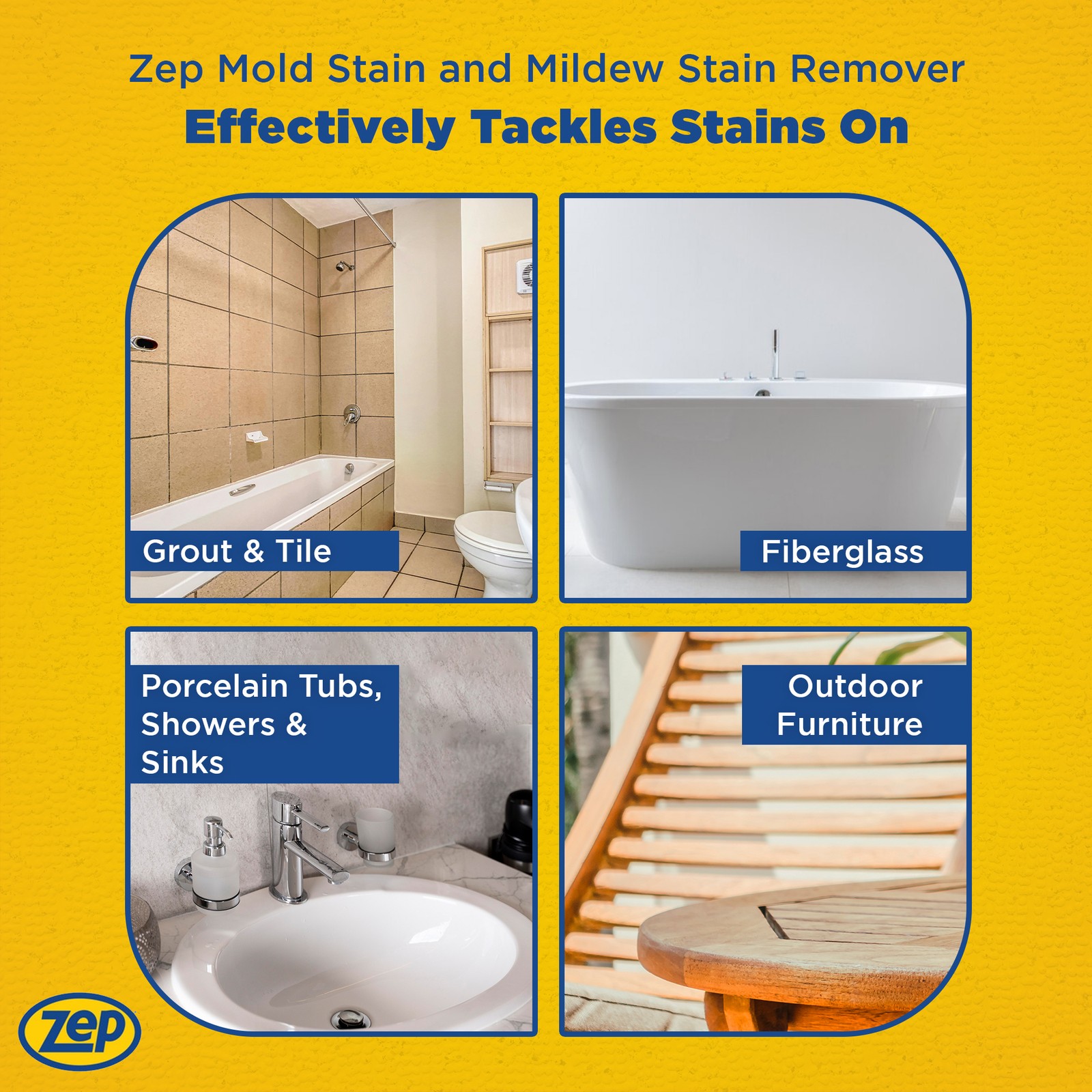 Zep Mold Stain and Mildew Stain Remover – 1 Gallon (Case of 2) ZUMILDEW1282 –