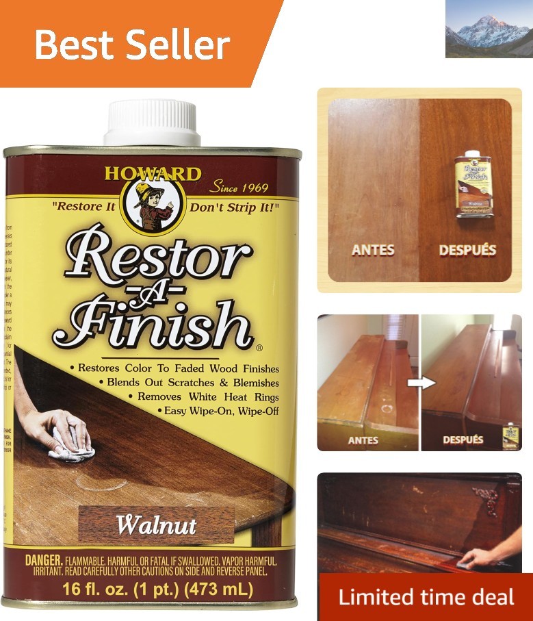 Restor-A-Finish 16 oz Walnut – Effortlessly Restore Wood & Eliminate Scratches