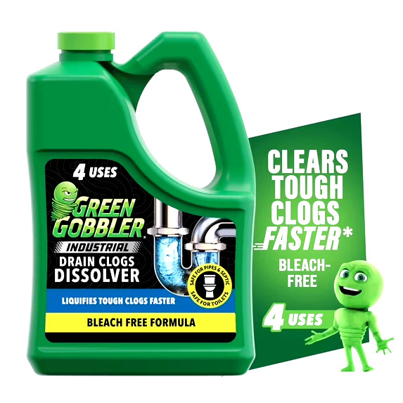 Green Gobbler Industrial Strength Drain Clog Remover & Cleaner Liquid Gel- 64oz,