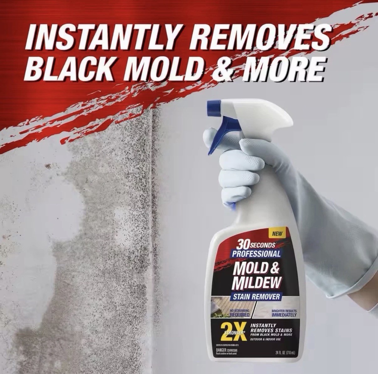 2.5 Gal Professional Outdoor Cleaner | Mold and Mildew Stain Remover 30 Seconds