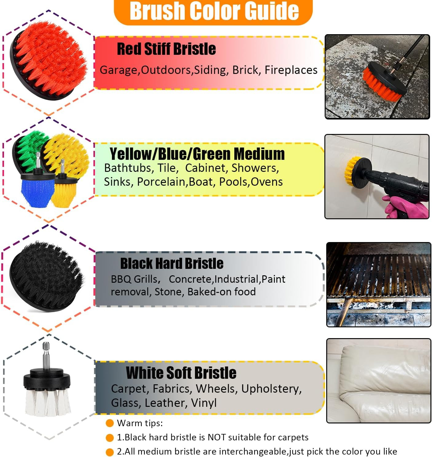 30Pcs Drill Brush Attachment Set,Drill Scrubber Brush Kit Include Scrub Pads