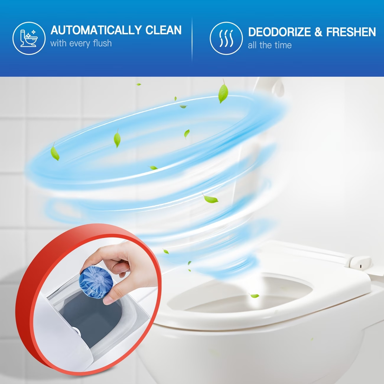 Automatic Toilet Cleaner Tablets, Easy Use for Home Hygiene RV Toilet Cleaning,