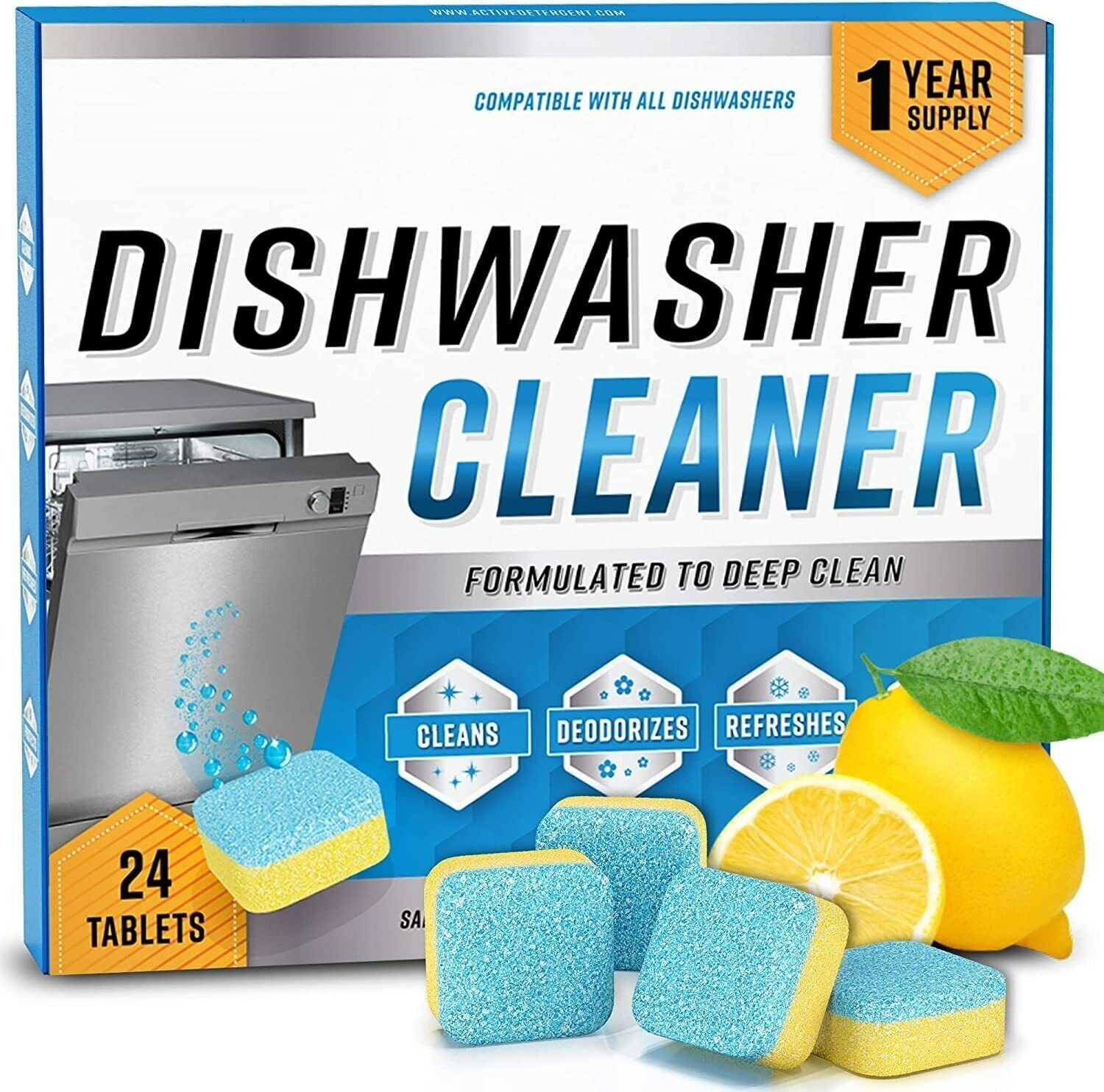 24 Pack Washing Machine Tablets Cleaner Descaler Deep Cleaning Drum Laundry Tab