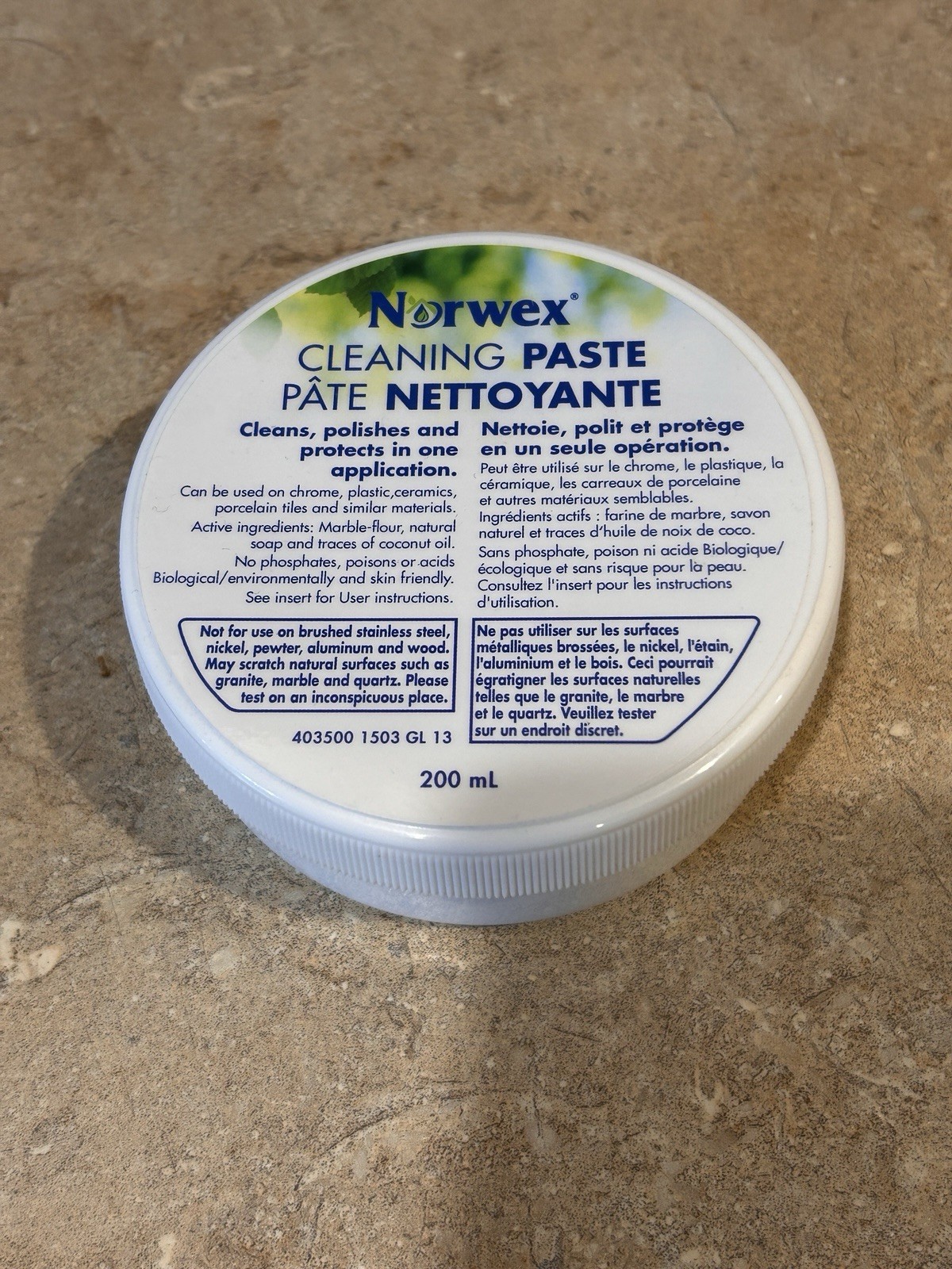 Norwex Cleaning Paste 200ml 6.76 oz Stain Remover Polisher Stovetop Car FoodSafe