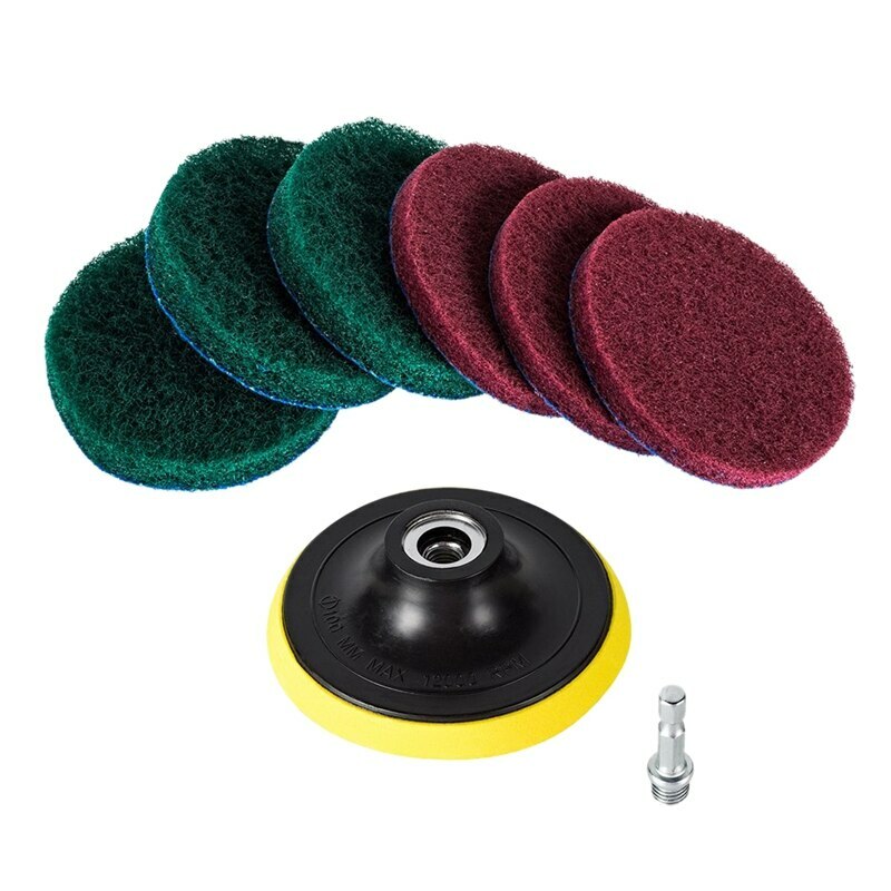 31 Pc Drill Scour Attachment Set 4″ Red/Green/Gray – Tub & Tile Power Scrubber