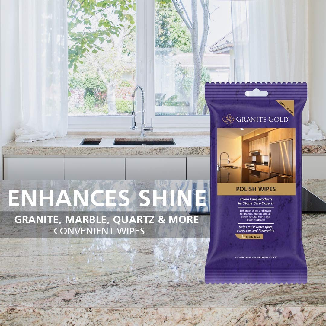 Polish Streak-Shine for Granite, Quartz, Marble, Travertine, Natural Stone Co…