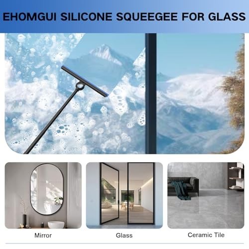 Telescoping Shower Squeegee with Long Handle – Extendable Window Cleaner Tool fo