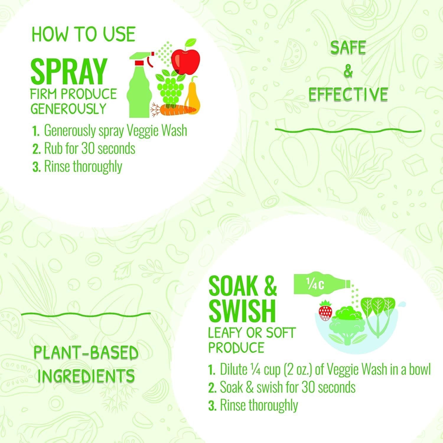 Organic Vegetable and Fruit Wash 32 Fl Oz USDA Organic Natural Cleaner