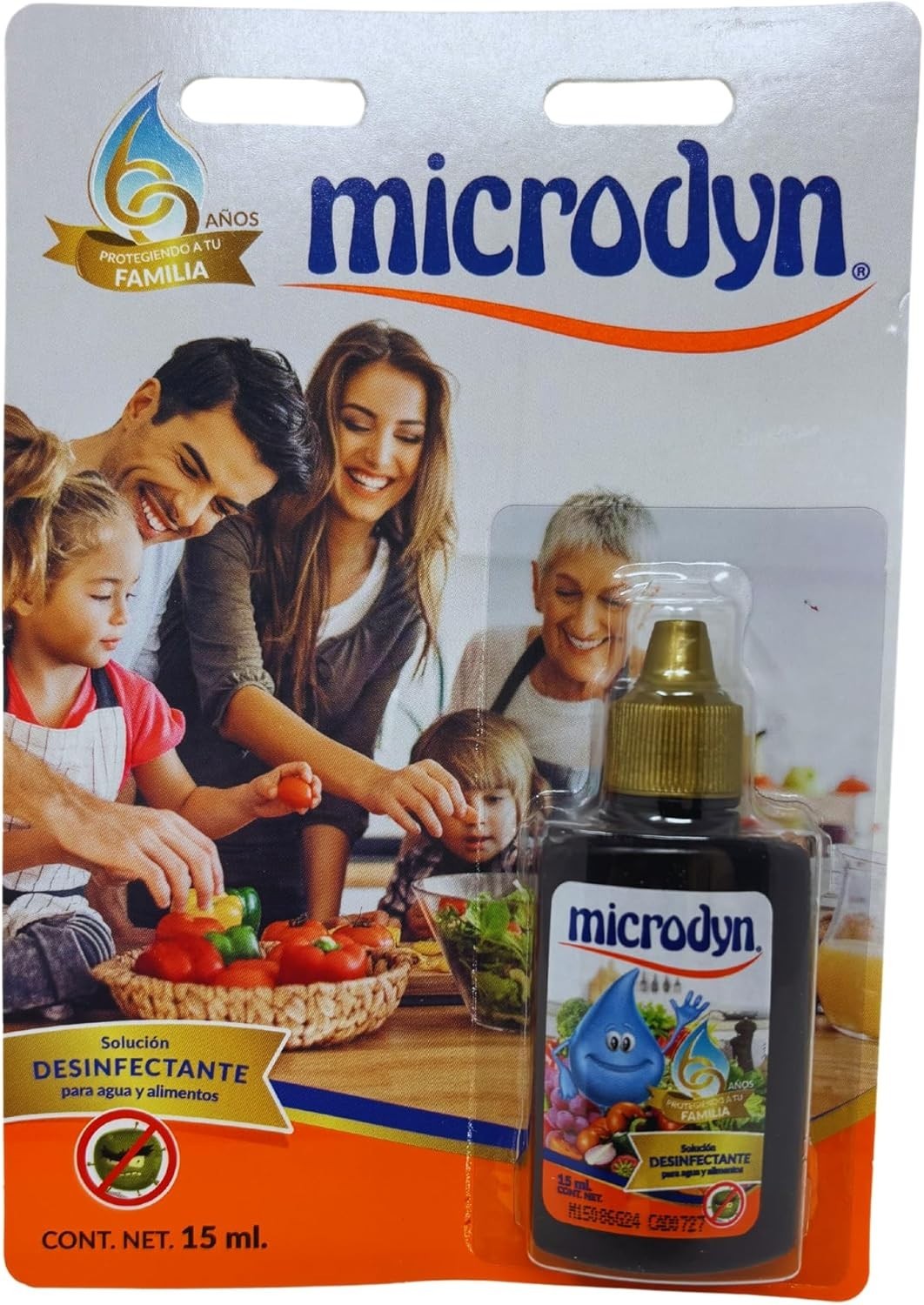 Portable Microdyn 15 mL Vegetable & Fruit Cleanser with Iodine-Free Formula