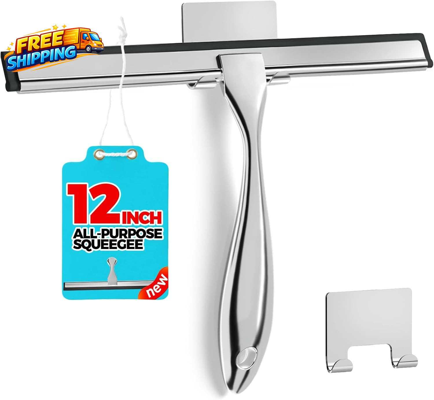 12-Inch All Purpose Shower Squeegee for Shower Doors Tile Shower Walls Bathroom