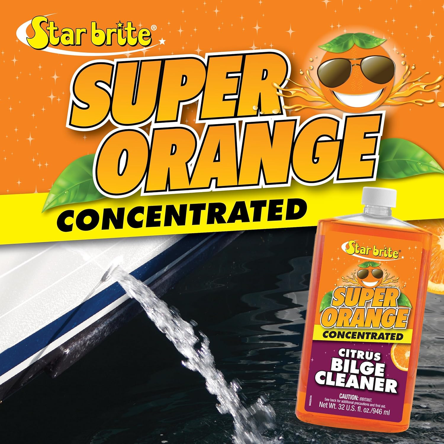 STAR BRITE Super Orange Citrus Bilge Cleaner – Biodegradable, Easy to Use – Pour