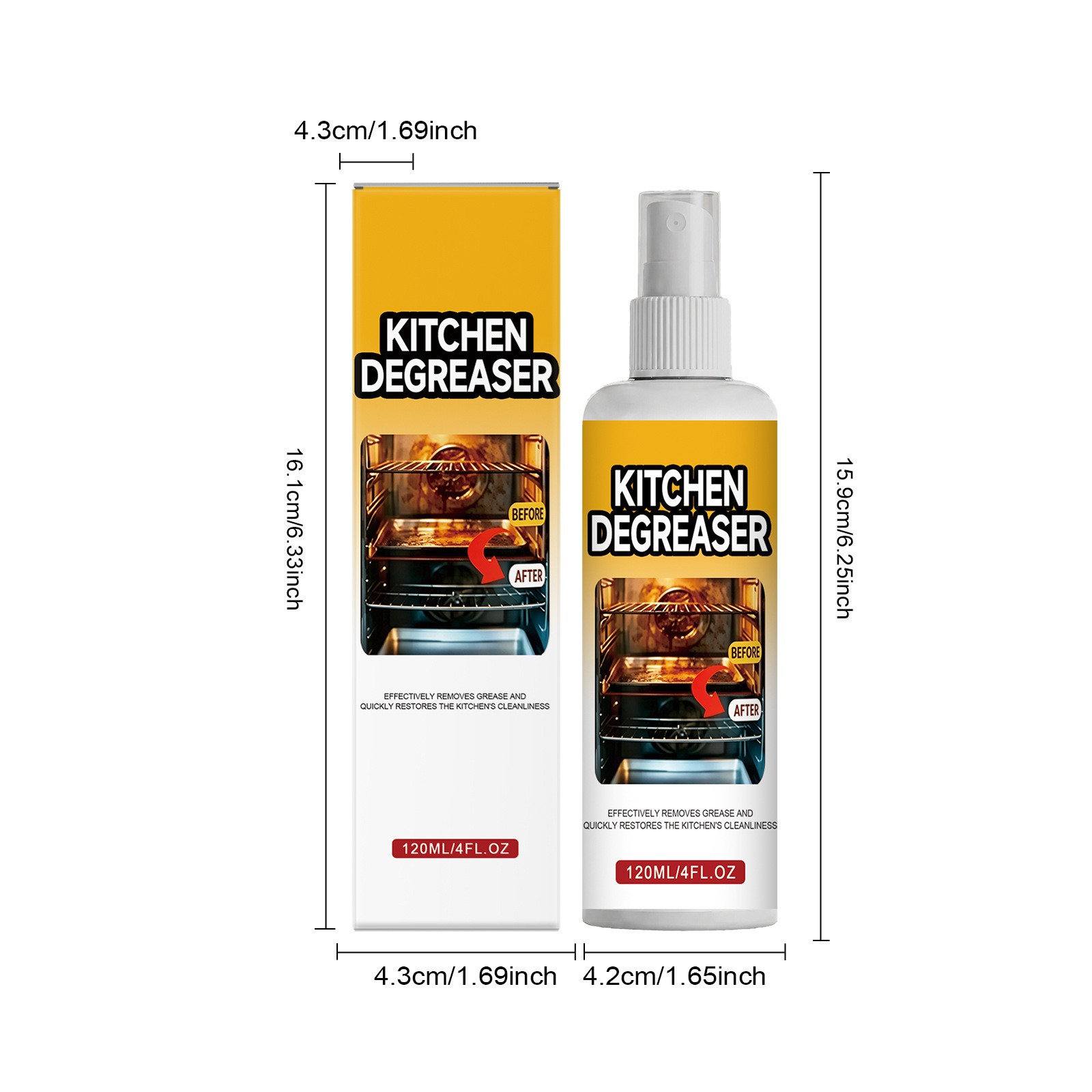 BBQ Grill Cleaner Spray, Heavy Duty Degreaser, Fast-acting Grease Removal 120ml