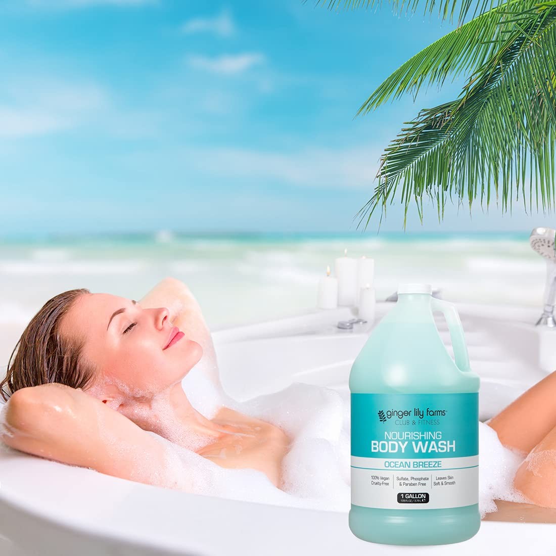 Ginger Lily Farms Club & Fitness Nourishing Body Wash, 100% Vegan & Cruelty-Fr