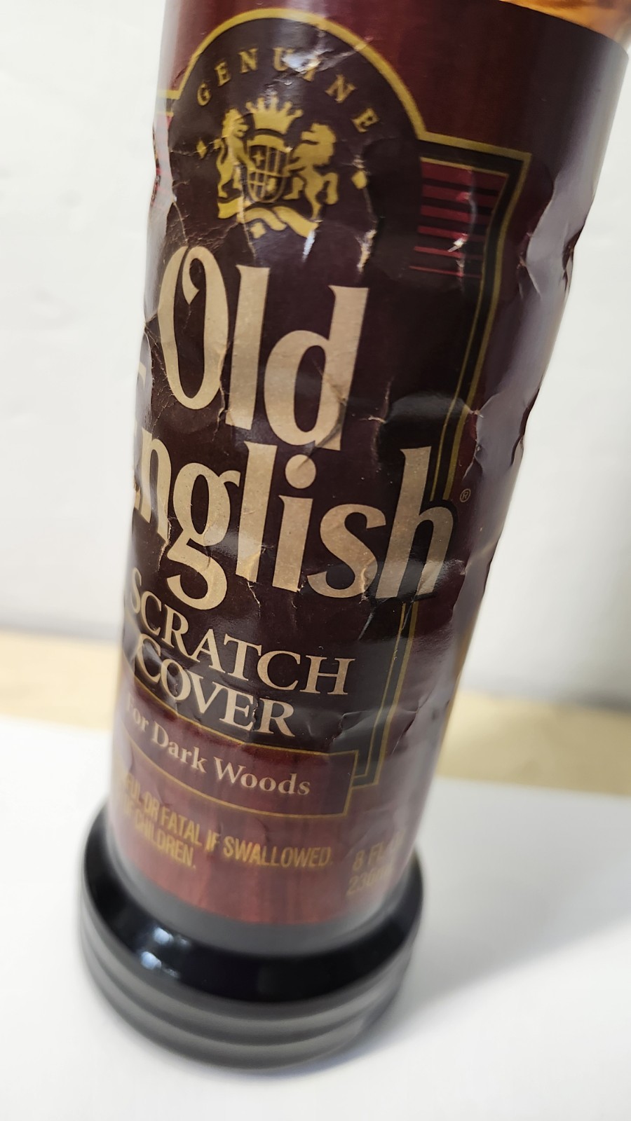 VTG Old English Furniture Scratch Cover Dark Wood 1995/ Has 85% Contents **