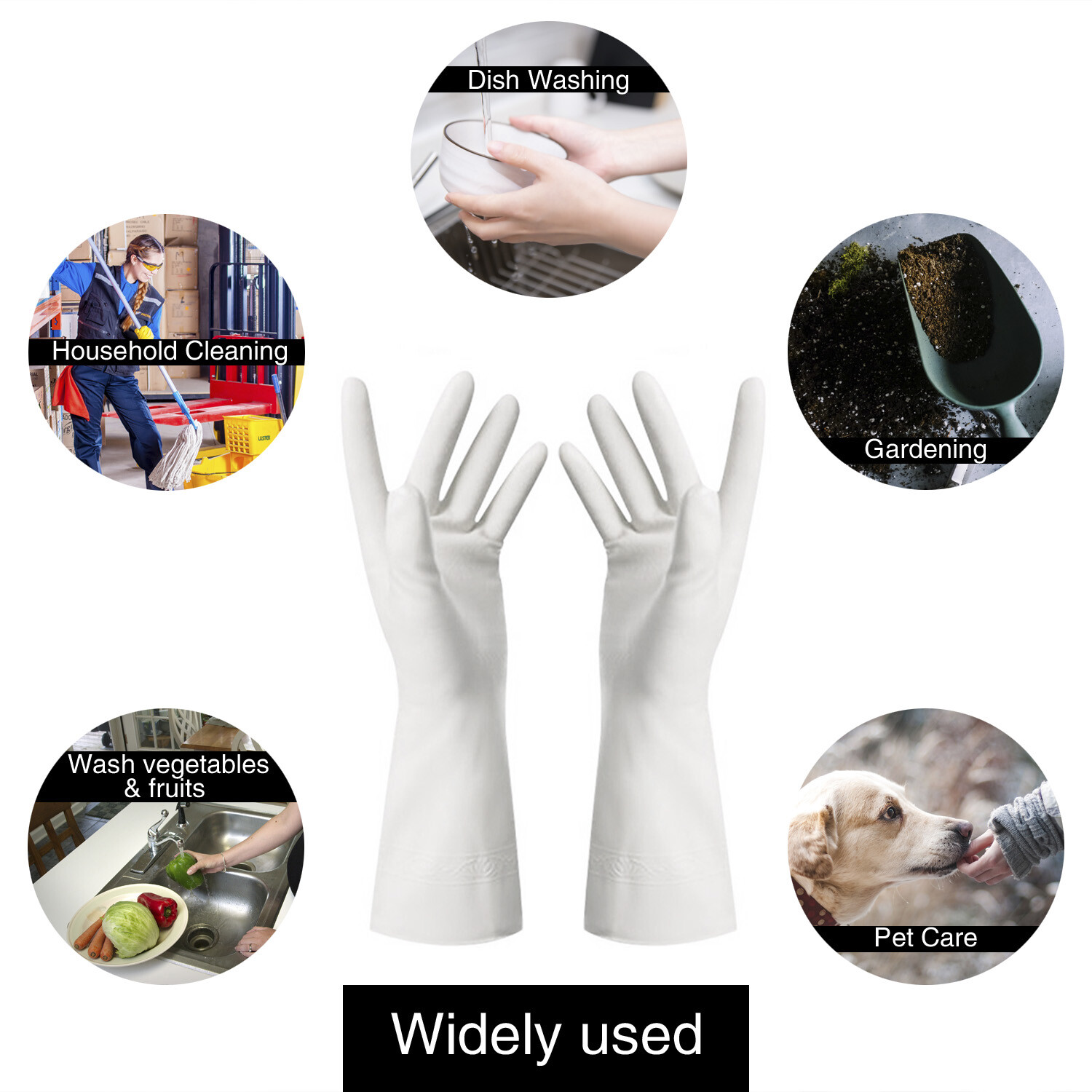 Washing Gloves Kitchen Long Waterproof Dish Cleaning Gloves Rubber Latex Protect
