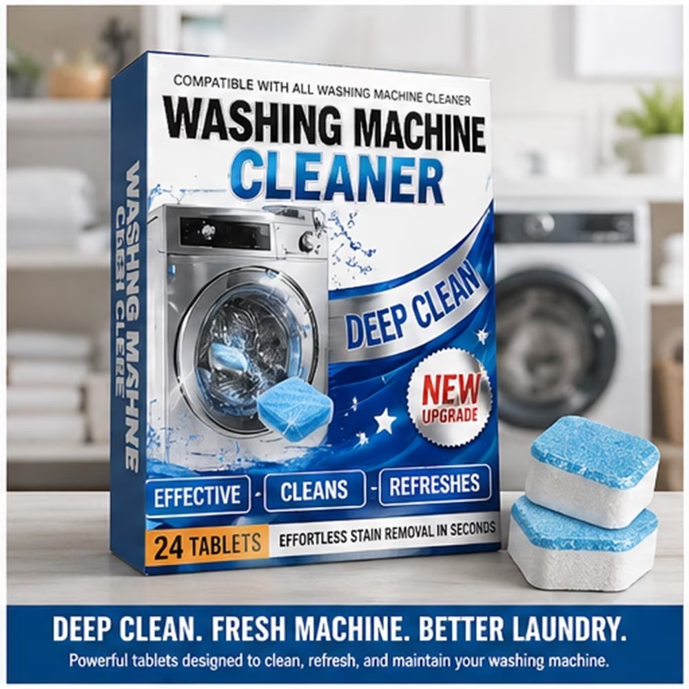 DashTI Washing Machine Cleaner Tablets – 24 Pack for 12 Month for Front/Top Load