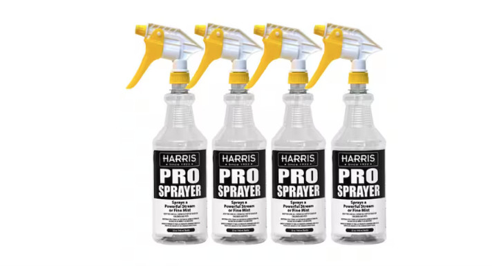 Chemical Resistant Professional Spray Bottle 32 oz Adjustable Tip 4 Pack