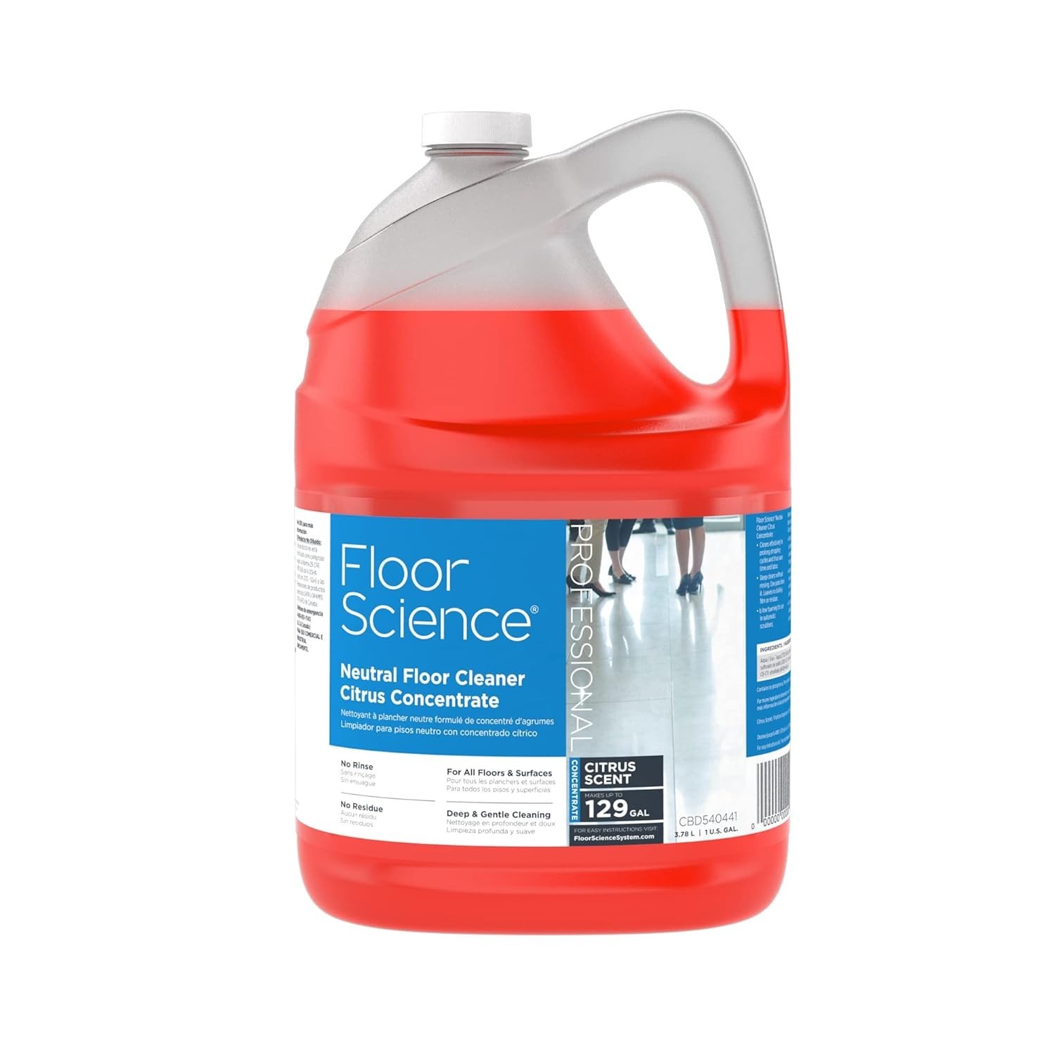 Professional Neutral Floor Cleaner Concentrate – 1 Gallon, 4 Pack, Citrus Scent