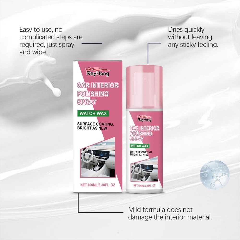 1/2/3/5X Polishing Cleaner Car Interior, Car Interior Detailer And Cleaner 100ML