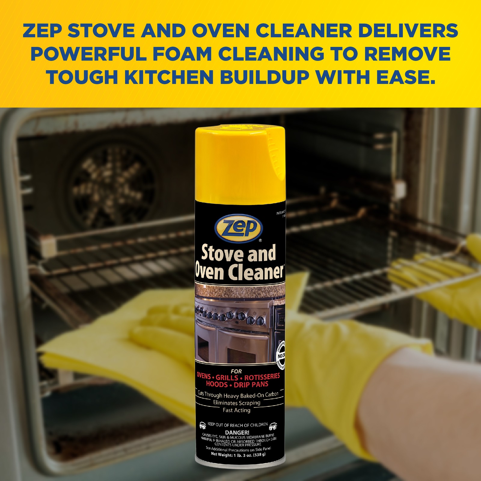 Zep Heavy-Duty Foaming Oven and Stove Cleaner – 19 oz (Case of 12) 27101 –