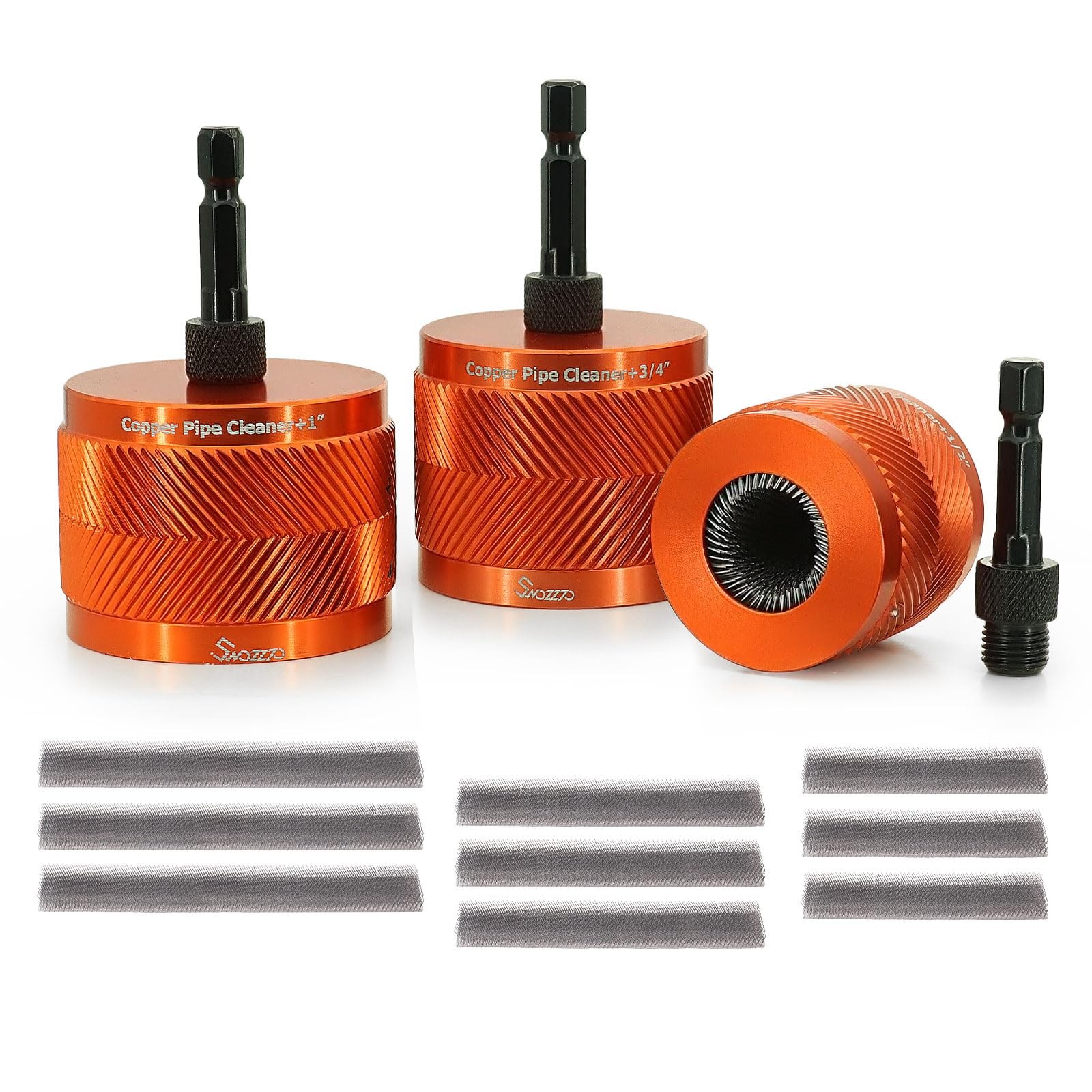 Metal Pipe Cleaner Set – 1/2″, 3/4″, 1″ Copper, Rust & Stain Removal Blades