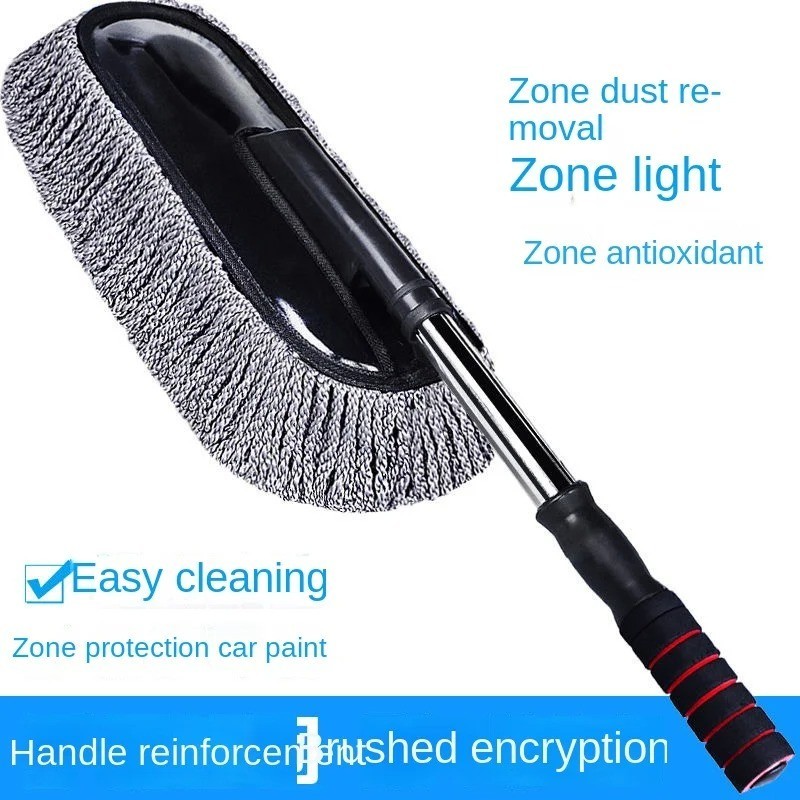 Car Cleaning Duster Microfiber Large Home Wax Treated Plastic Handle Brush