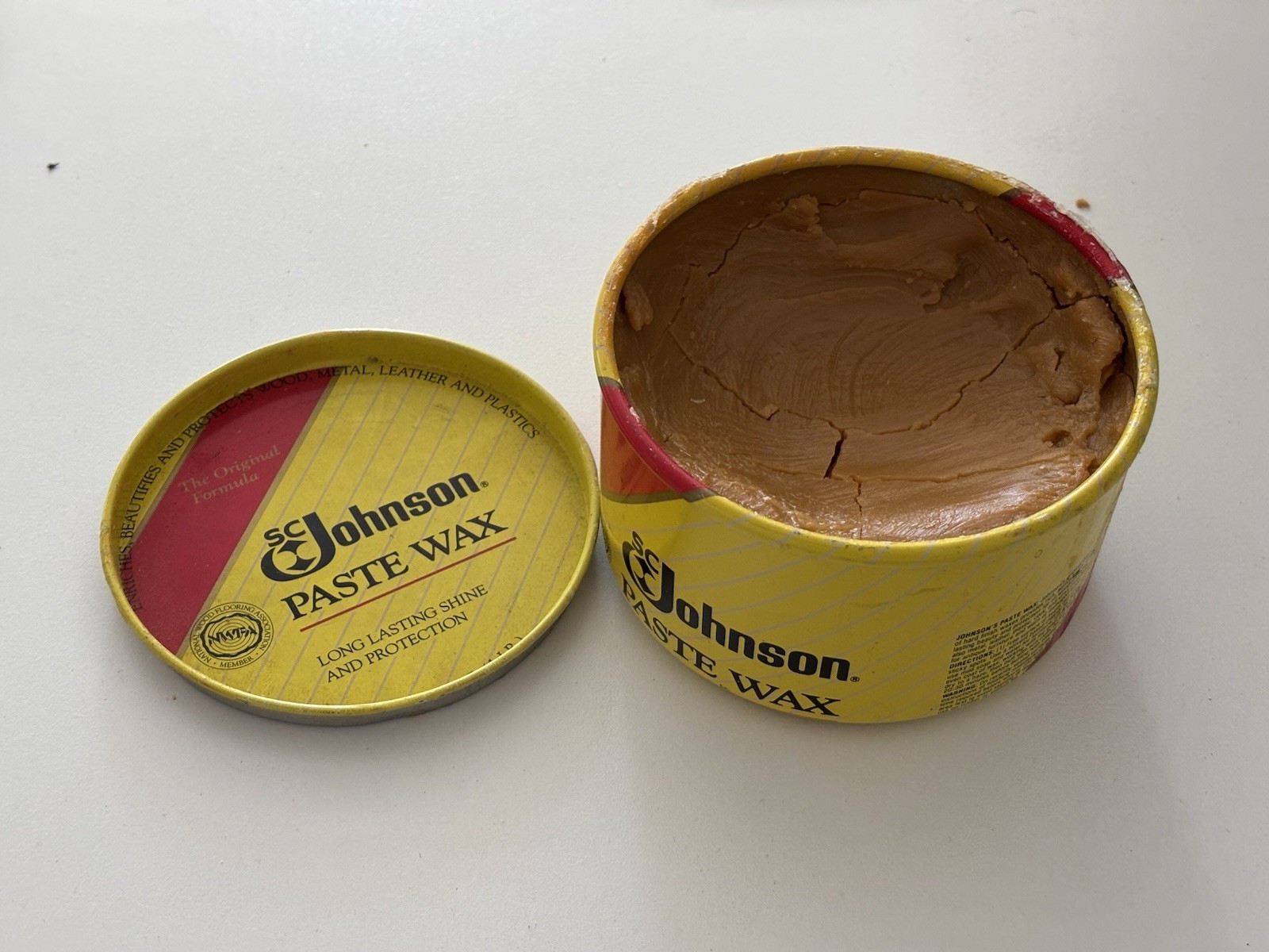 Used – SC Johnson Wood Paste Wax 16 Oz Can Half 60% Full Original Formula