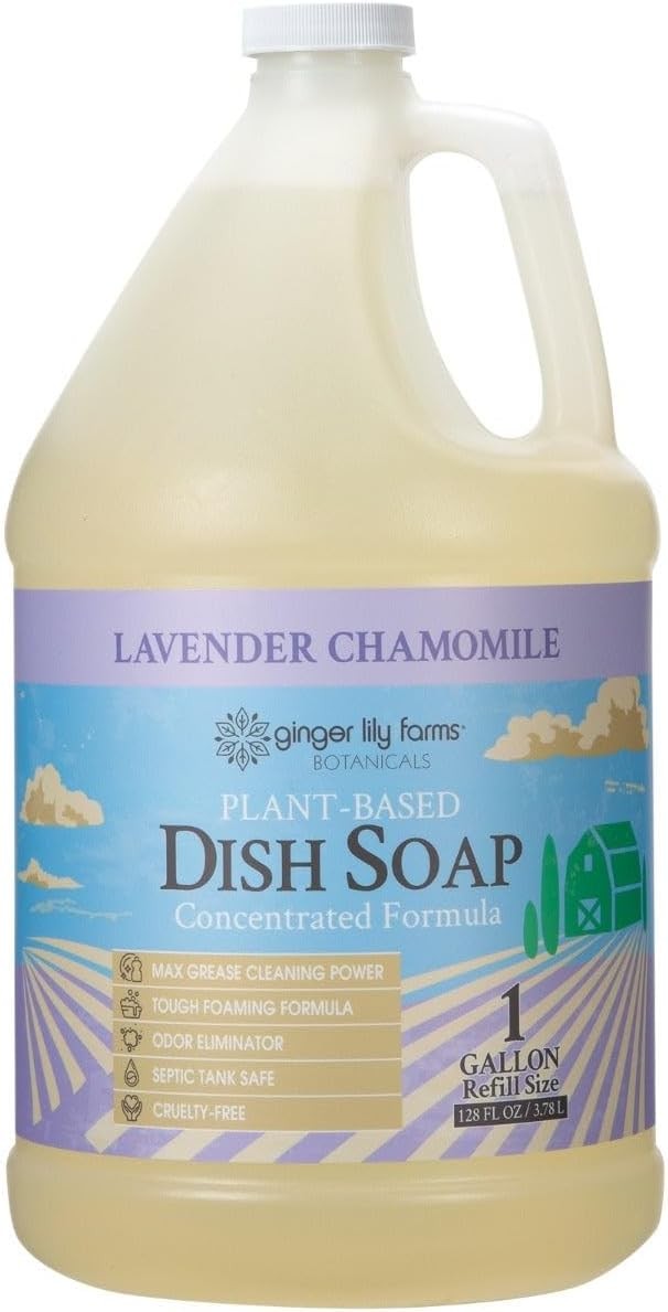 Ginger Lily Farms Dish Soap Lavender Chamomile 1 Gallon