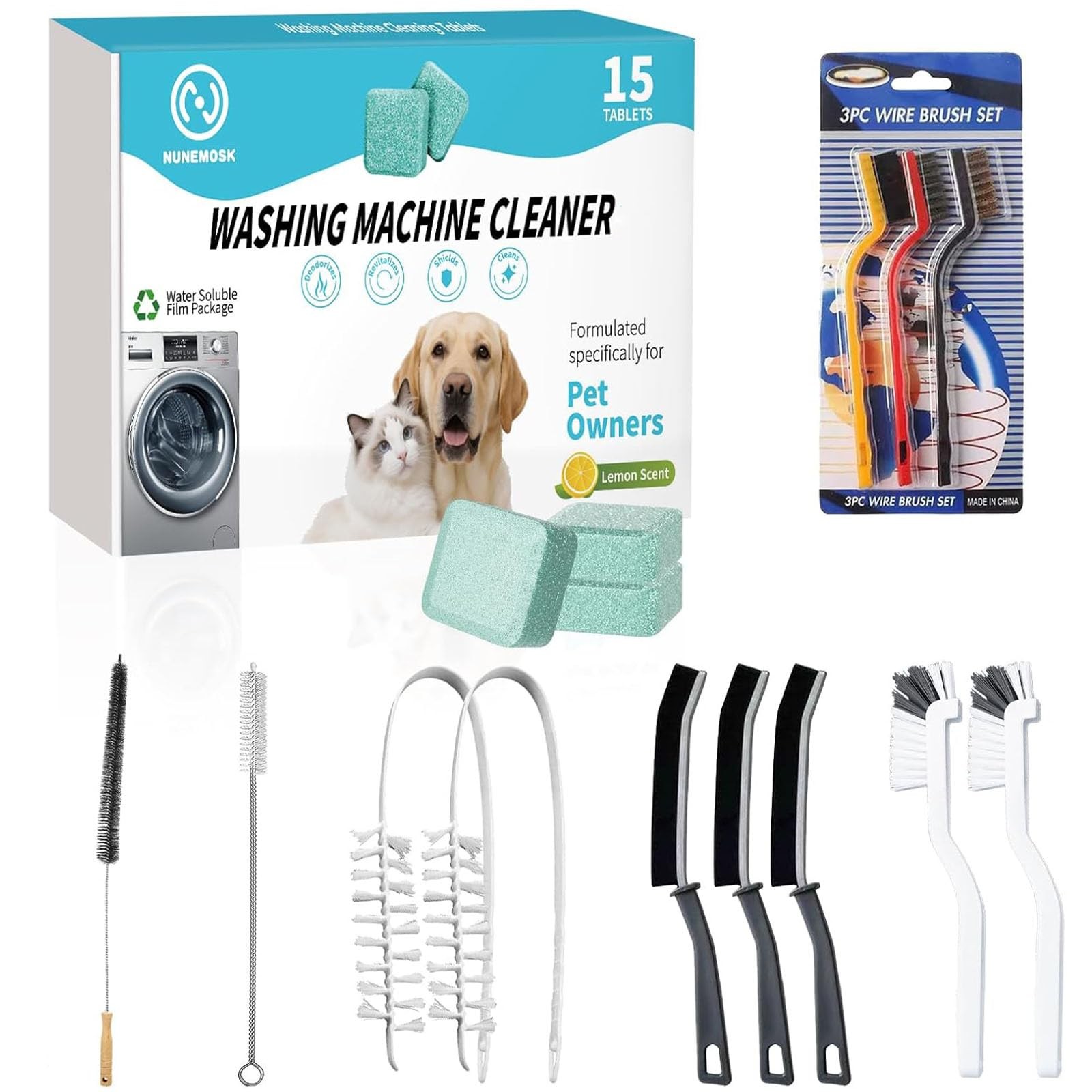 Washing Machine Cleaner, Washer Machine Cleaner 15 Pcs + Dryer Vent Cleaner K…