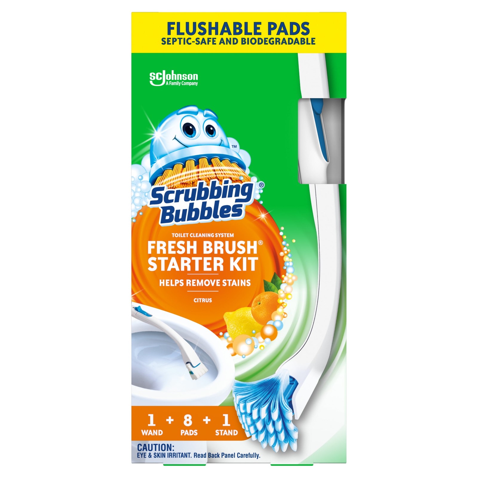 Scrubbing Bubbles Fresh Brush Starter Kit, Citrus – Toilet Bowl Cleaning System