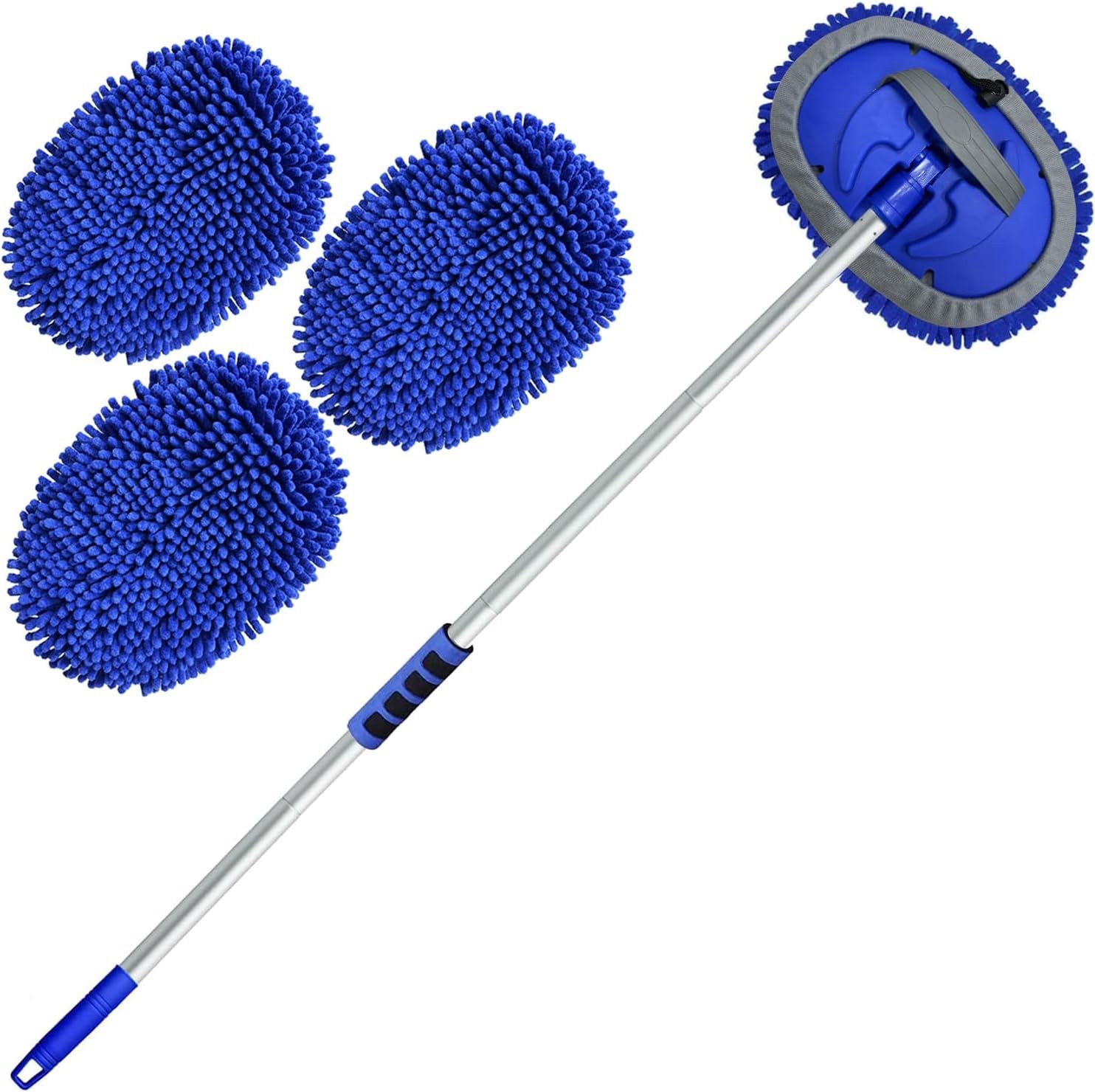 62” Car Wash Brush with Long Handle Chenille Microfiber Car Wash Mop Mitt Ki…