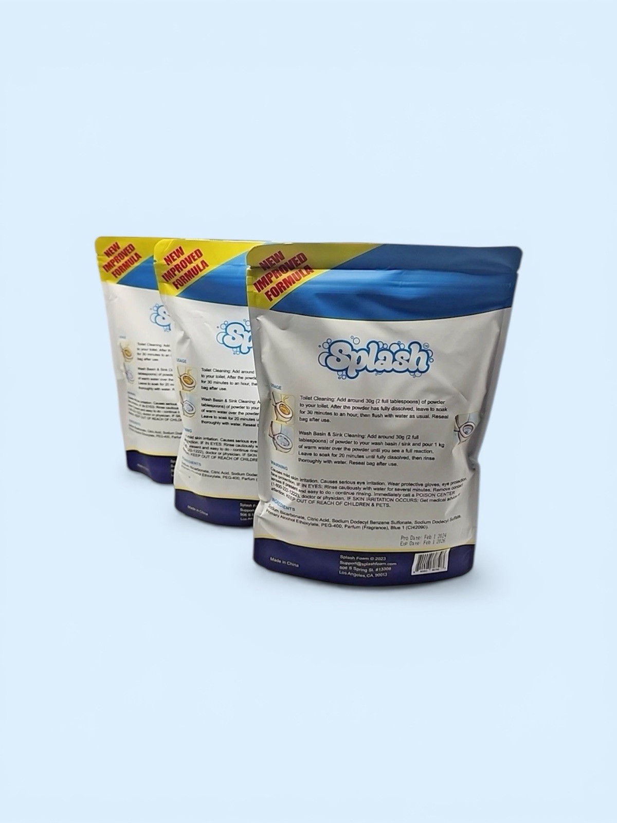 Splash Foaming Advanced Cleaner Lot Of 3 Each 350g / 12.35 Oz Exp 2/2027 Sealed