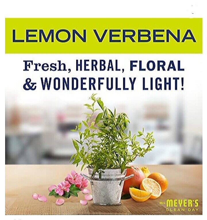 Mrs. Meyer’s Clean Day Lemon Verbena Scent Dish Soap 16 oz Bottle LOT Of 6