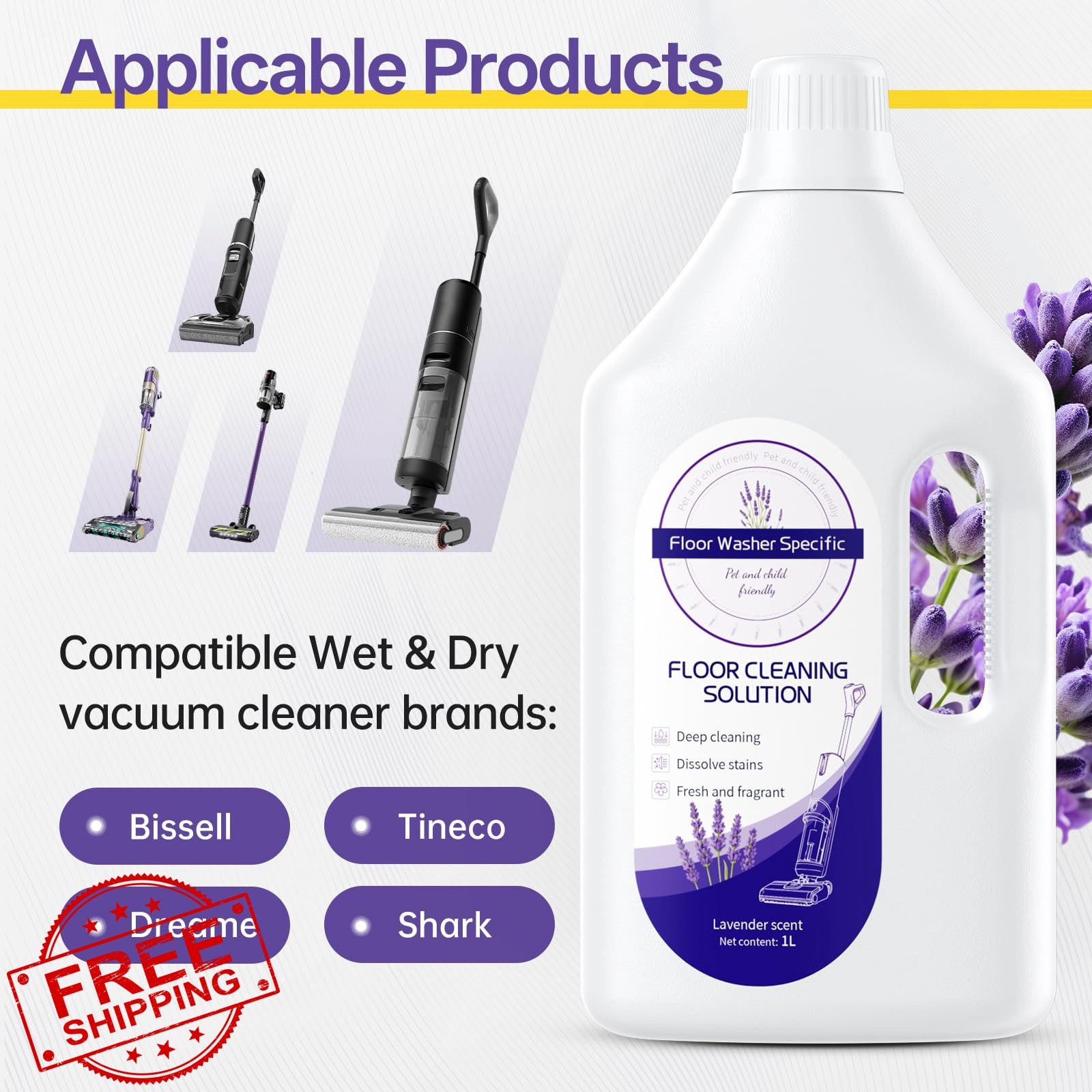 1L Floor Cleaning Solution Compatible With Tineco、Bissell、Dreame、Shark Mop | …