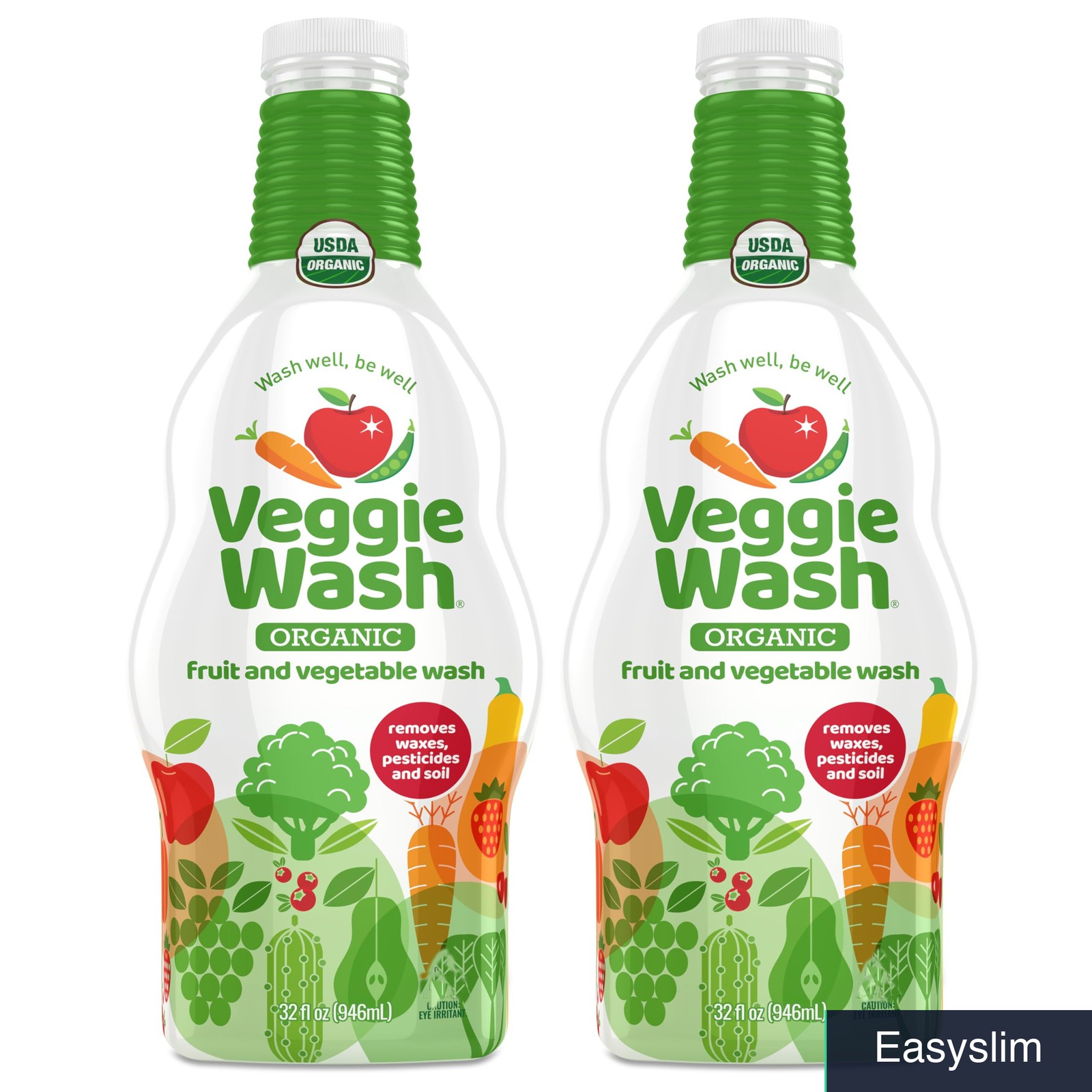 Organic Fruit and Vegetable Produce Wash Cleaner 32 fl oz Spray Bottle, 2-Pack