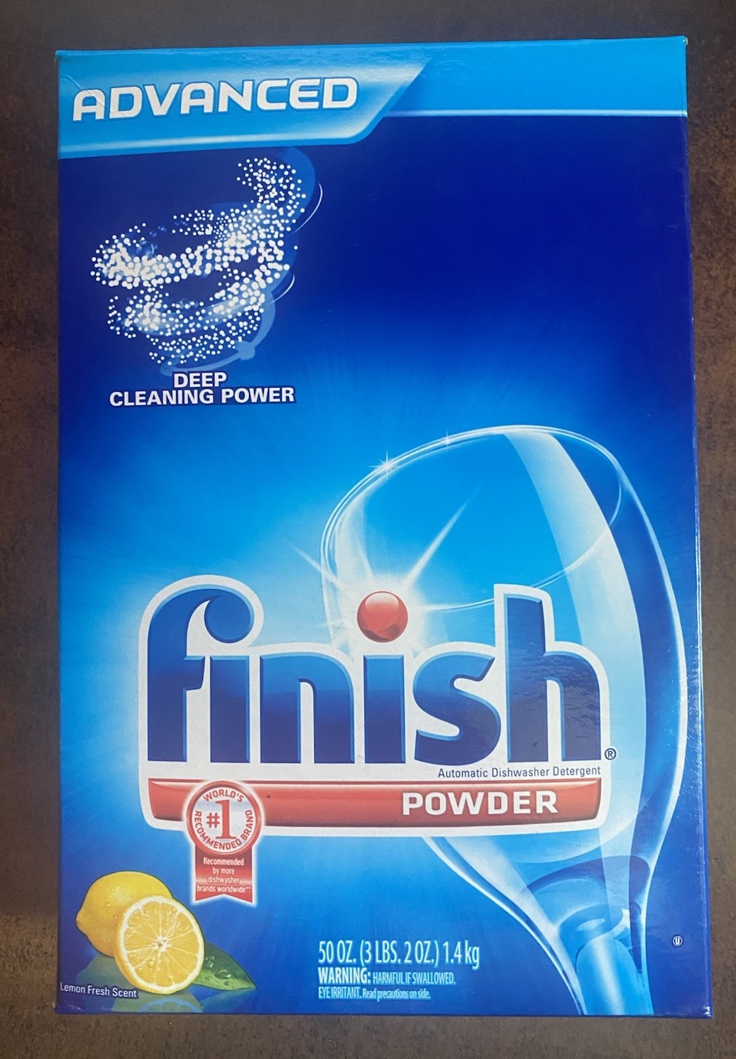 Finish Advanced Power Powder Dishwasher Detergent Lemon Fresh Scent 50oz
