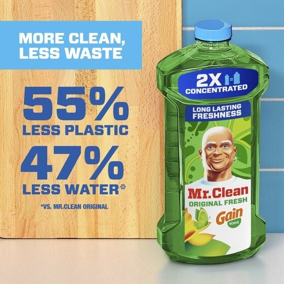 Mr. Clean 2X Concentrated Multi Surface Cleaner with Gain Original Scent, 41 oz