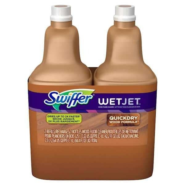 Swiffer WetJet Wood Floor Cleaner Refill QuickDry Formula 2 Bottles 1.25L Each