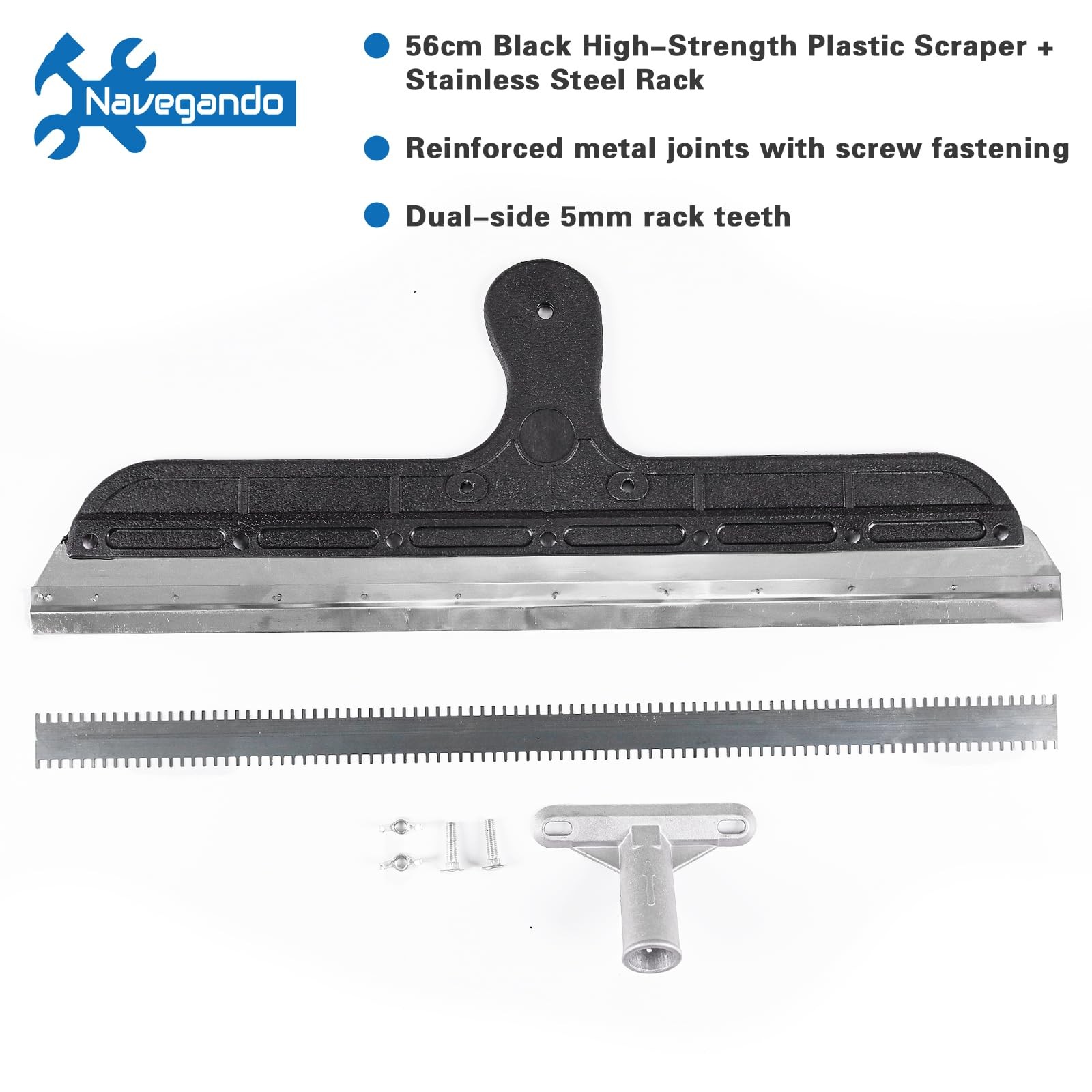 56cm Notched Epoxy Floor Squeegee, 5mm Blade for Self Leveling Concrete