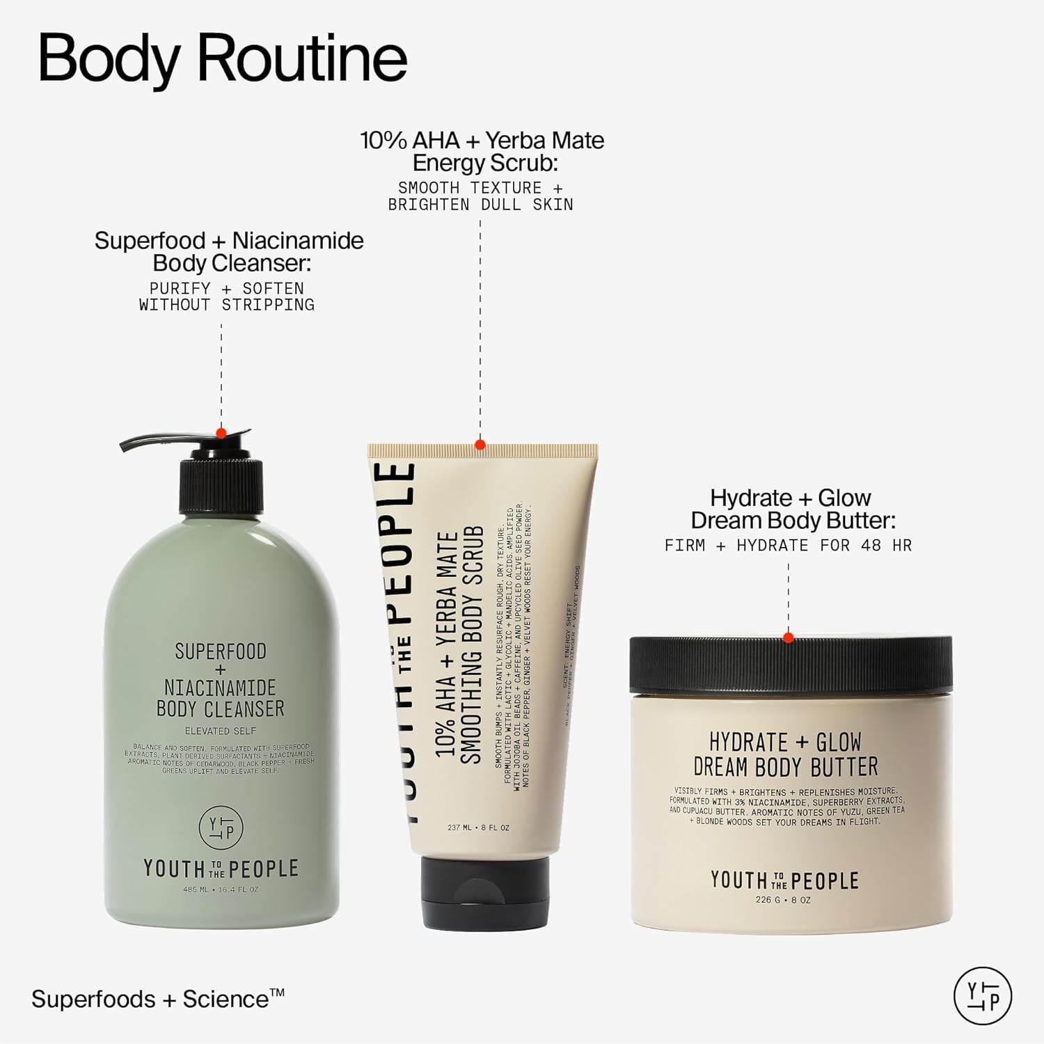 Youth To The People Superberry Hydrate + Glow Dream Body Butter – Brightens Sk
