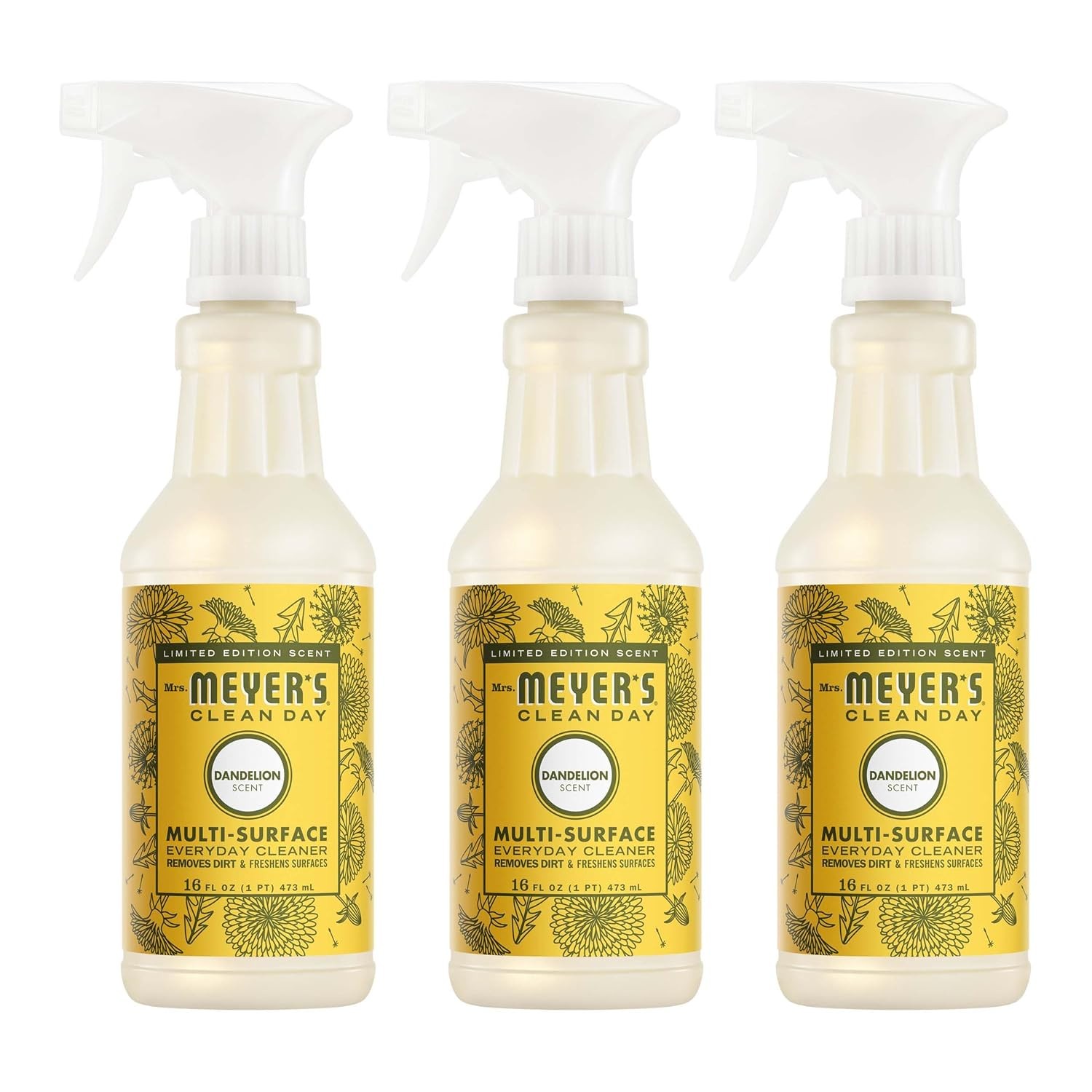 Mrs. MEYER’S CLEAN DAY Multi-Surface Everyday Cleaner, Dandelion Scent, 16 Fl Oz